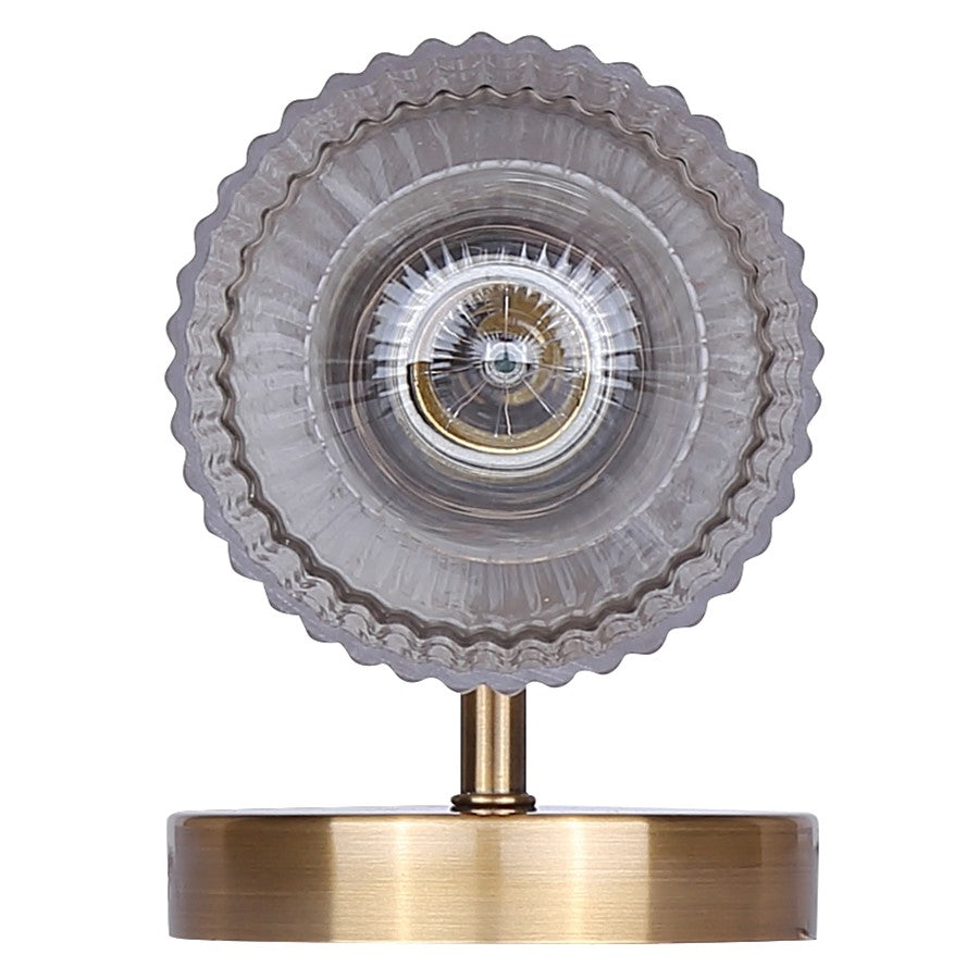 Canarm Kinslea 6in 2-Light Vanity Light | Modern Gold and Clear Ribbed Glass | Bathroom & Hallway | 6 x 4 x 20 in | Model IVL1165A02GD-CR