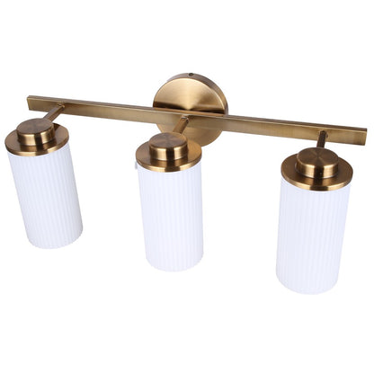 Canarm Kinslea 23in 3-Light Vanity Light | Modern Gold and Opal Glass | Bathroom & Powder Room | 23 x 7 x 10 in | Model IVL1165A03GD
