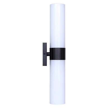 Canarm Maxine 20in 2-Light Vanity Wall Light | Modern Matte Black and Opal Glass | Bathroom & Powder Room | 4.5 x 4.75 x 20 in | Model IVL1167A02BK