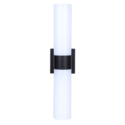 Canarm Maxine 20in 2-Light Vanity Wall Light | Modern Matte Black and Opal Glass | Bathroom & Powder Room | 4.5 x 4.75 x 20 in | Model IVL1167A02BK