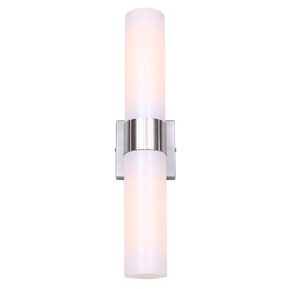 Canarm Maxine 20in 2-Light Vanity Wall Light | Modern Brushed Nickel and Opal Glass | Bathroom & Powder Room | 4.5 x 4.75 x 20 in | Model IVL1167A02BN