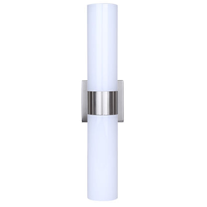 Canarm Maxine 20in 2-Light Vanity Wall Light | Modern Brushed Nickel and Opal Glass | Bathroom & Powder Room | 4.5 x 4.75 x 20 in | Model IVL1167A02BN