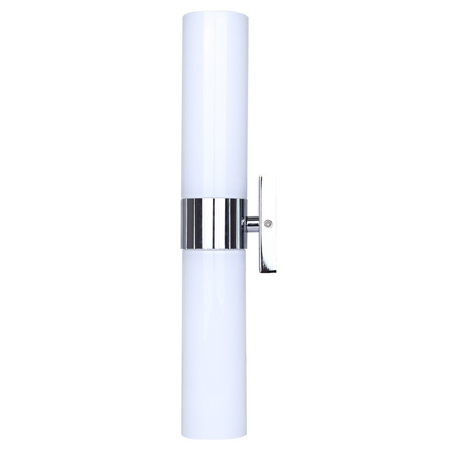 Canarm Maxine 20in 2-Light Vanity Wall Light | Modern Chrome and Opal Glass | Bathroom & Powder Room | 4.5 x 4.75 x 20 in | Model IVL1167A02CH