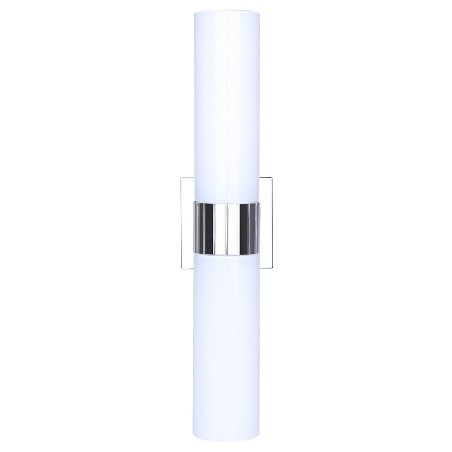 Canarm Maxine 20in 2-Light Vanity Wall Light | Modern Chrome and Opal Glass | Bathroom & Powder Room | 4.5 x 4.75 x 20 in | Model IVL1167A02CH