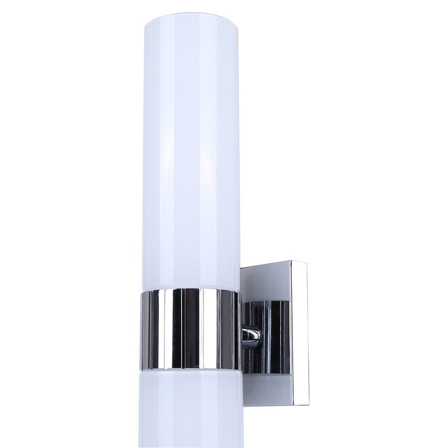 Canarm Maxine 20in 2-Light Vanity Wall Light | Modern Chrome and Opal Glass | Bathroom & Powder Room | 4.5 x 4.75 x 20 in | Model IVL1167A02CH