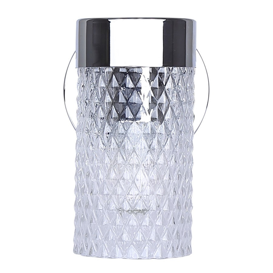 Canarm Eden 7in 1-Light Wall Sconce | Modern Chrome and Textured Glass | Bathroom & Hallway Accent | 5.13 x 6.88 x 7.75 in | Model IVL1168A01CH