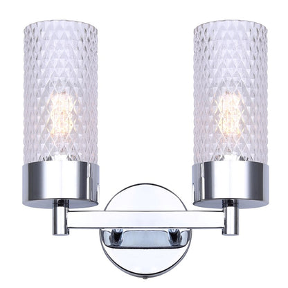 Canarm Eden 13in 2-Light Vanity | Chrome and Diamond Glass | Bathroom Vanity Light | 13 x 6.25 x 10.88 in | Model IVL1168A02CH