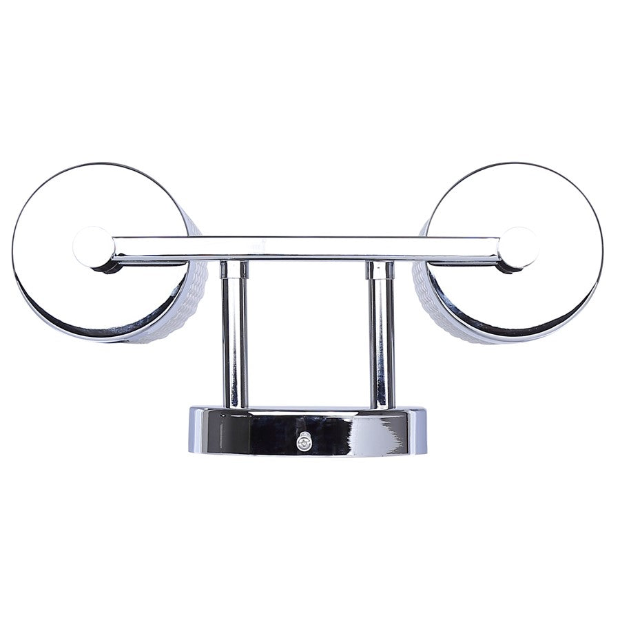 Canarm Eden 13in 2-Light Vanity | Chrome and Diamond Glass | Bathroom Vanity Light | 13 x 6.25 x 10.88 in | Model IVL1168A02CH