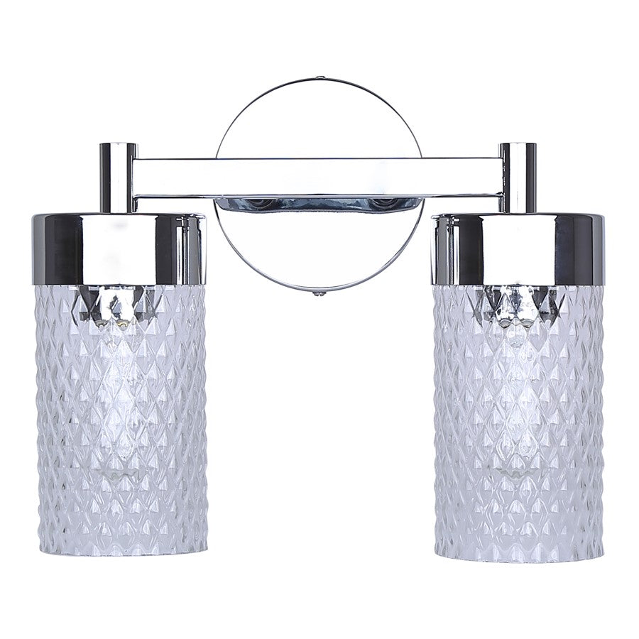 Canarm Eden 13in 2-Light Vanity | Chrome and Diamond Glass | Bathroom Vanity Light | 13 x 6.25 x 10.88 in | Model IVL1168A02CH