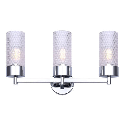 Canarm Eden 23in 3-Light Vanity | Chrome and Diamond Glass | Bathroom Vanity Light | 23.25 x 6.25 x 10.88 in | Model IVL1168A03CH