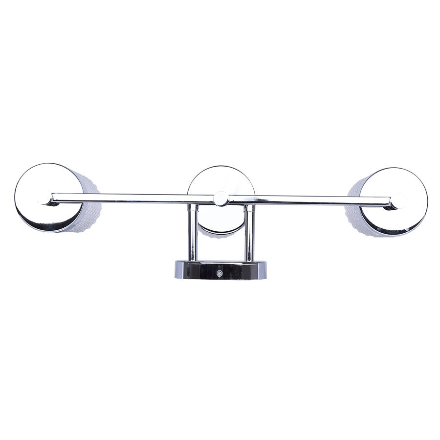 Canarm Eden 23in 3-Light Vanity | Chrome and Diamond Glass | Bathroom Vanity Light | 23.25 x 6.25 x 10.88 in | Model IVL1168A03CH