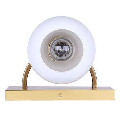 Canarm Monroe 8in 1-Light Sconce | Gold and Opal Glass | Bathroom Vanity Light | 8.25 x 6.25 x 6.75 in | Model IVL1169A01GDP