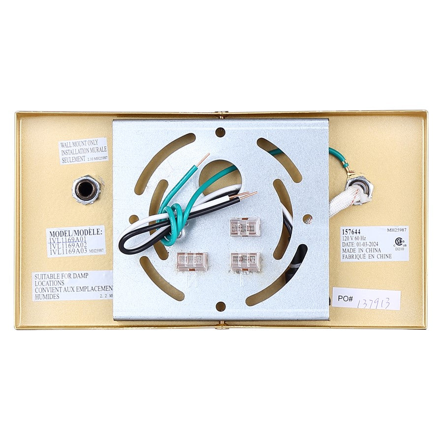 Canarm Monroe 8in 1-Light Sconce | Gold and Opal Glass | Bathroom Vanity Light | 8.25 x 6.25 x 6.75 in | Model IVL1169A01GDP