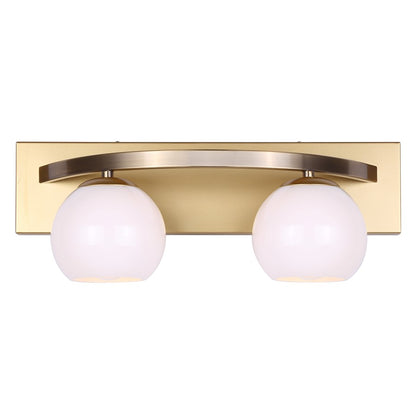 Canarm Monroe 18in 2-Light Vanity | Gold and Opal Glass | Bathroom Vanity Light | 18 x 6.5 x 6.75 in | Model IVL1169A02GDP