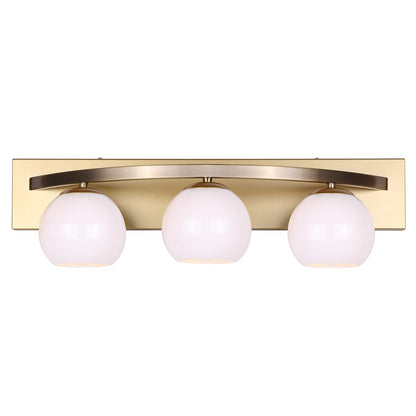 Canarm Monroe 24in 3-Light Vanity Light | Gold Metal and Opal Glass | Bathroom & Powder Room | 24 x 8 x 6.75 in | Model IVL1169A03GDP
