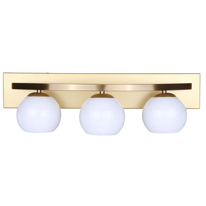 Canarm Monroe 24in 3-Light Vanity Light | Gold Metal and Opal Glass | Bathroom & Powder Room | 24 x 8 x 6.75 in | Model IVL1169A03GDP