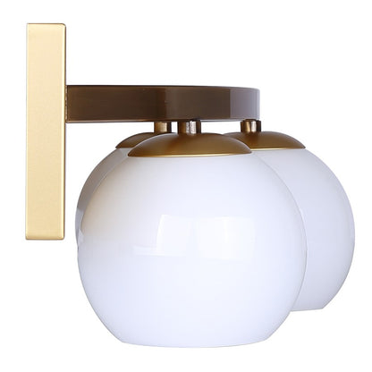 Canarm Monroe 24in 3-Light Vanity Light | Gold Metal and Opal Glass | Bathroom & Powder Room | 24 x 8 x 6.75 in | Model IVL1169A03GDP