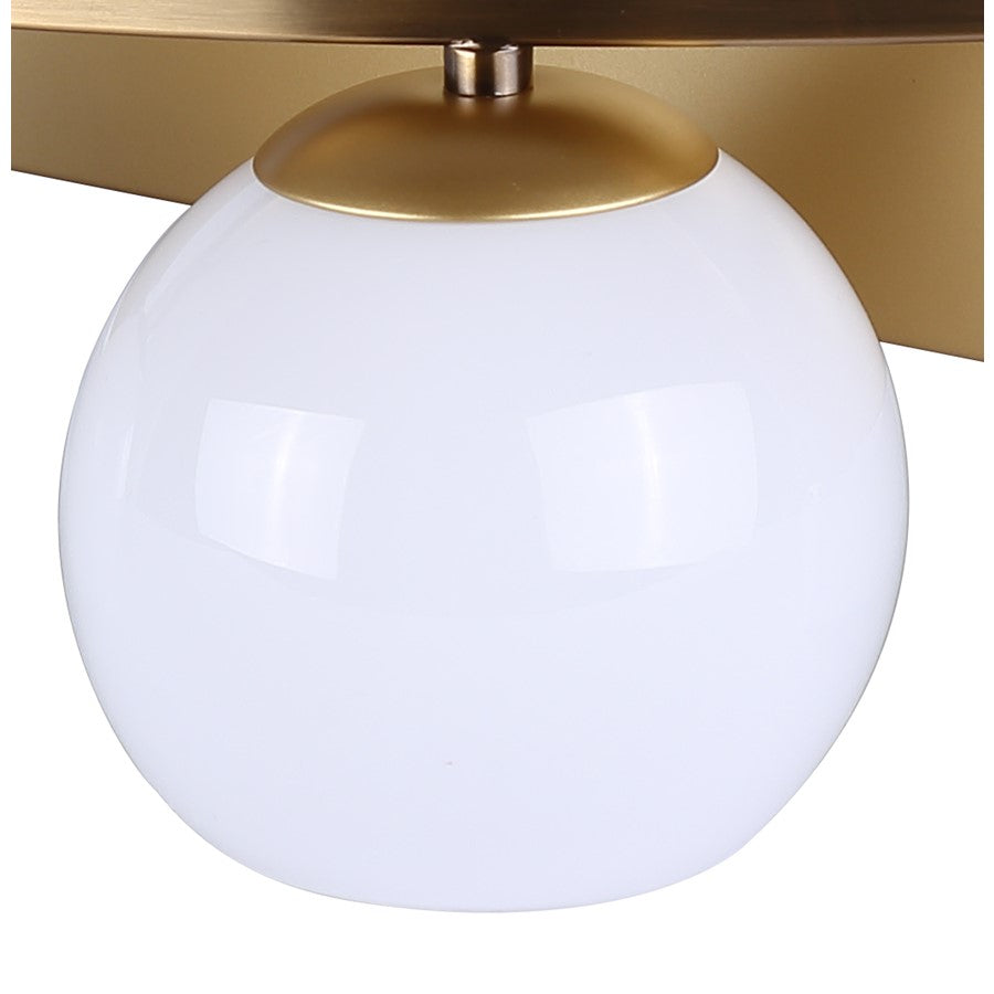 Canarm Monroe 24in 3-Light Vanity Light | Gold Metal and Opal Glass | Bathroom & Powder Room | 24 x 8 x 6.75 in | Model IVL1169A03GDP