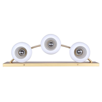 Canarm Monroe 24in 3-Light Vanity Light | Gold Metal and Opal Glass | Bathroom & Powder Room | 24 x 8 x 6.75 in | Model IVL1169A03GDP