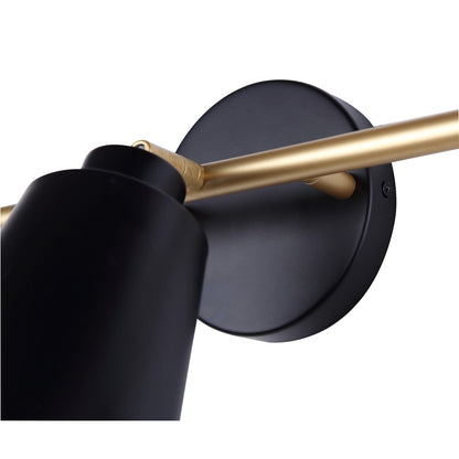 Canarm Rame 23in 3-Light Vanity Light | Retro Matte Black and Gold Metal | Bathroom & Powder Room | 23 x 7 x 12 in | Model IVL1178A03BKG