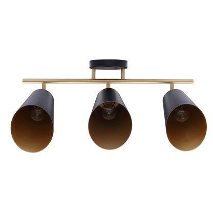 Canarm Rame 23in 3-Light Vanity Light | Retro Matte Black and Gold Metal | Bathroom & Powder Room | 23 x 7 x 12 in | Model IVL1178A03BKG