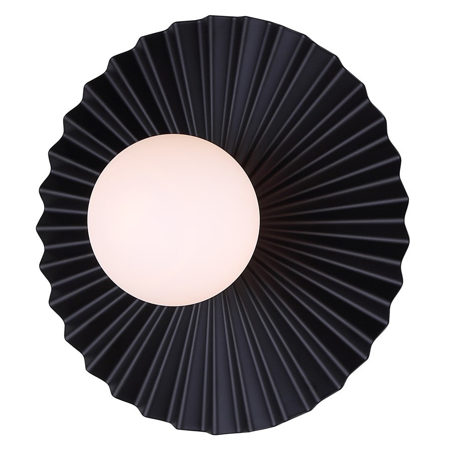 Canarm Payton 12in 1-Light Vanity Light | Matte Black and Opal Glass | Bathroom Vanity & Wall Sconce | 12 x 6.75 x 12 in | Model IVL1210A01BK9