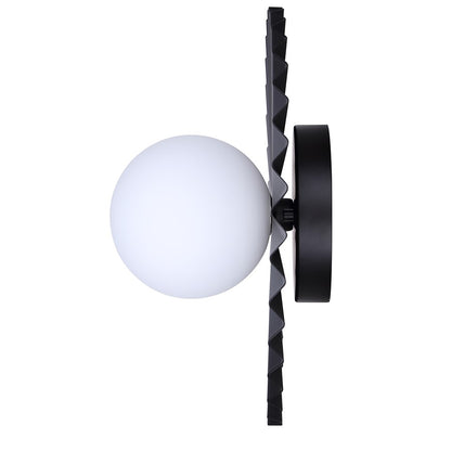 Canarm Payton 12in 1-Light Vanity Light | Matte Black and Opal Glass | Bathroom Vanity & Wall Sconce | 12 x 6.75 x 12 in | Model IVL1210A01BK9