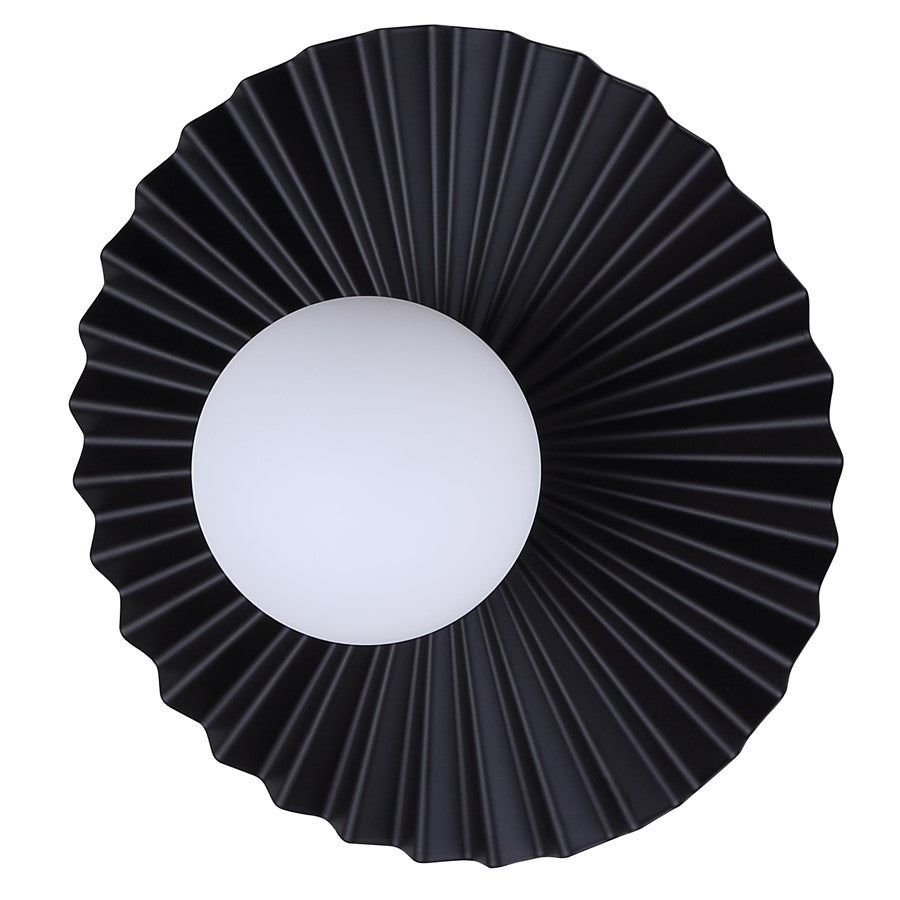 Canarm Payton 12in 1-Light Vanity Light | Matte Black and Opal Glass | Bathroom Vanity & Wall Sconce | 12 x 6.75 x 12 in | Model IVL1210A01BK9