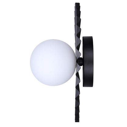 Canarm Payton 12in 1-Light Vanity Light | Matte Black and Opal Glass | Bathroom Vanity & Wall Sconce | 12 x 6.75 x 12 in | Model IVL1210A01BK9