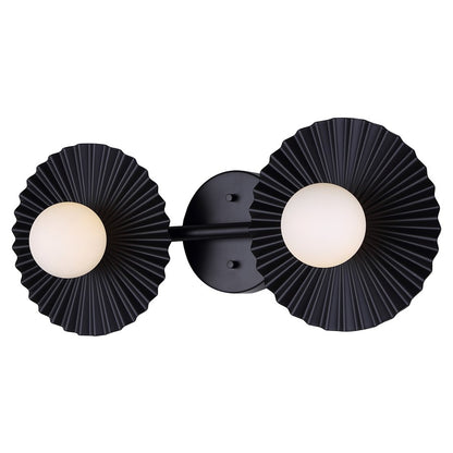 Canarm Payton 20in 2-Light Vanity Light | Matte Black and Opal Glass | Bathroom Vanity & Grooming | 20 x 6.75 x 8.12 in | Model IVL1210A02BK9