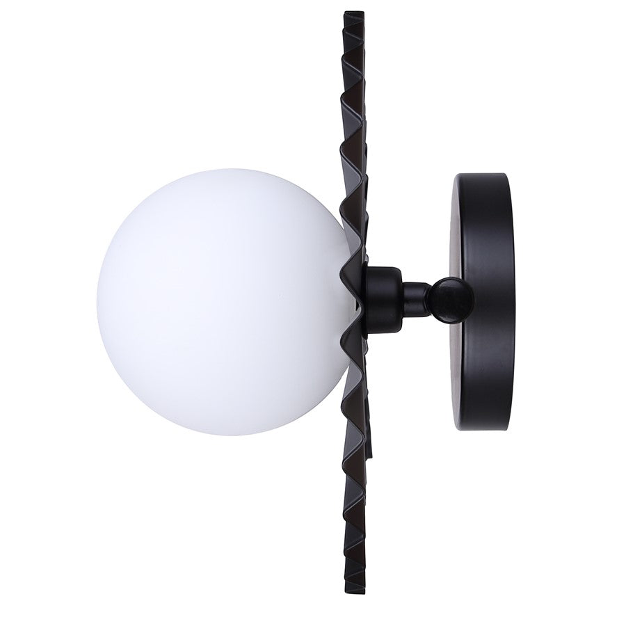 Canarm Payton 20in 2-Light Vanity Light | Matte Black and Opal Glass | Bathroom Vanity & Grooming | 20 x 6.75 x 8.12 in | Model IVL1210A02BK9