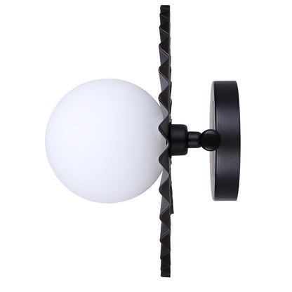 Canarm Payton 20in 2-Light Vanity Light | Matte Black and Opal Glass | Bathroom Vanity & Grooming | 20 x 6.75 x 8.12 in | Model IVL1210A02BK9