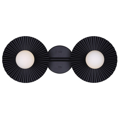Canarm Payton 20in 2-Light Vanity Light | Matte Black and Opal Glass | Bathroom Vanity & Grooming | 20 x 6.75 x 8.12 in | Model IVL1210A02BK9