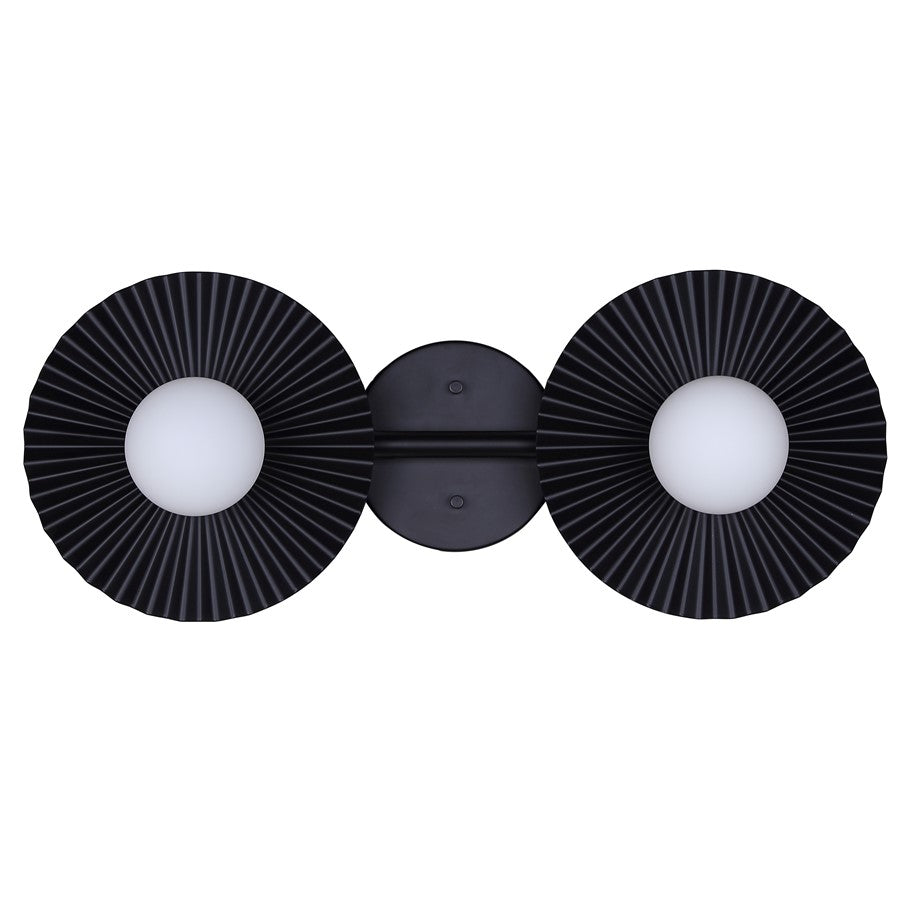 Canarm Payton 20in 2-Light Vanity Light | Matte Black and Opal Glass | Bathroom Vanity & Grooming | 20 x 6.75 x 8.12 in | Model IVL1210A02BK9