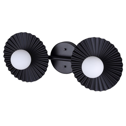 Canarm Payton 20in 2-Light Vanity Light | Matte Black and Opal Glass | Bathroom Vanity & Grooming | 20 x 6.75 x 8.12 in | Model IVL1210A02BK9
