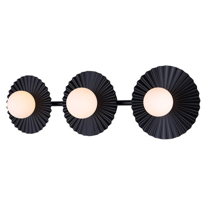 Canarm Payton 28.5in 3-Light Vanity Light | Matte Black and Opal Glass | Bathroom Vanity & Grooming | 28.5 x 6.75 x 8.12 in | Model IVL1210A03BK9