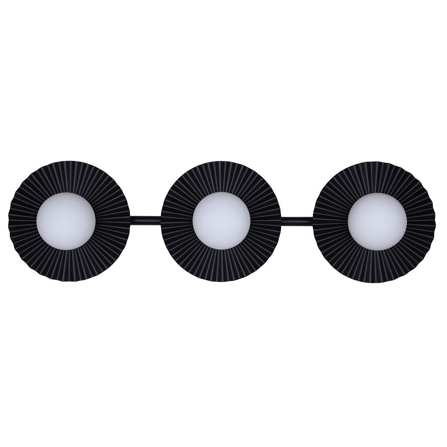 Canarm Payton 28.5in 3-Light Vanity Light | Matte Black and Opal Glass | Bathroom Vanity & Grooming | 28.5 x 6.75 x 8.12 in | Model IVL1210A03BK9