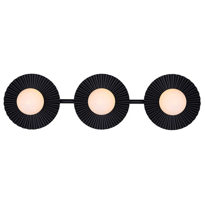 Canarm Payton 28.5in 3-Light Vanity Light | Matte Black and Opal Glass | Bathroom Vanity & Grooming | 28.5 x 6.75 x 8.12 in | Model IVL1210A03BK9