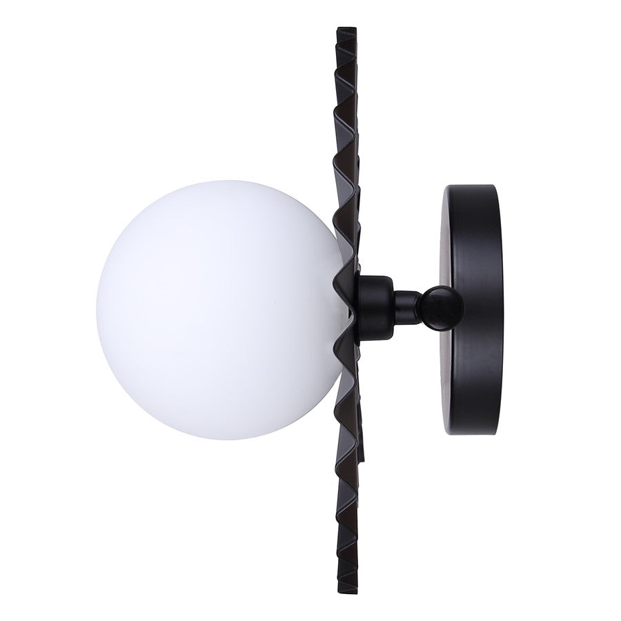 Canarm Payton 38.75in 4-Light Vanity Light | Matte Black and Opal Glass | Bathroom Vanity & Grooming | 38.75 x 6.75 x 8.12 in | Model IVL1210A04BK9
