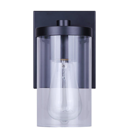Canarm Britton 4.75in 1-Light Vanity Light | Matte Black and Clear Glass | Bathroom & Hallway | 4.75 x 6.12 x 8.62 in | Model IVL1234A01BK