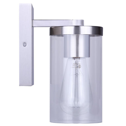 Canarm Britton 4.75in 1-Light Vanity Light | Brushed Nickel and Clear Glass | Bathroom & Hallway | 4.75 x 6.12 x 8.62 in | Model IVL1234A01BN