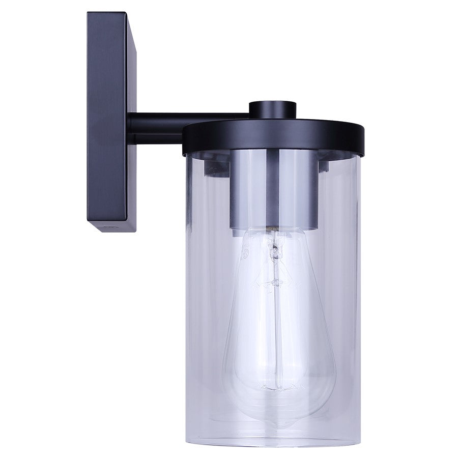 Canarm Britton 12.5in 2-Light Vanity Light | Matte Black and Clear Glass | Bathroom & Powder Room | 12.5 x 6 x 9.62 in | Model IVL1234A02BK