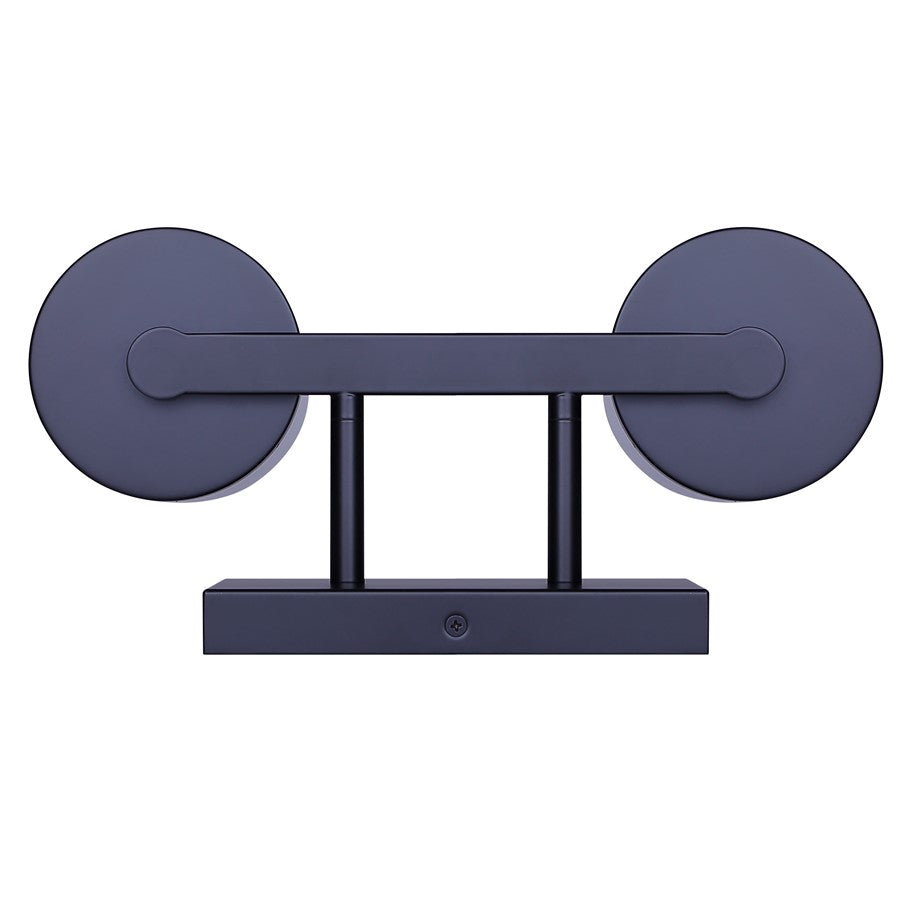 Canarm Britton 12.5in 2-Light Vanity Light | Matte Black and Clear Glass | Bathroom & Powder Room | 12.5 x 6 x 9.62 in | Model IVL1234A02BK
