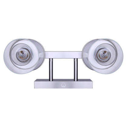Canarm Britton 12.5in 2-Light Vanity Light | Brushed Nickel and Clear Glass | Bathroom & Powder Room | 12.5 x 6 x 9.62 in | Model IVL1234A02BN