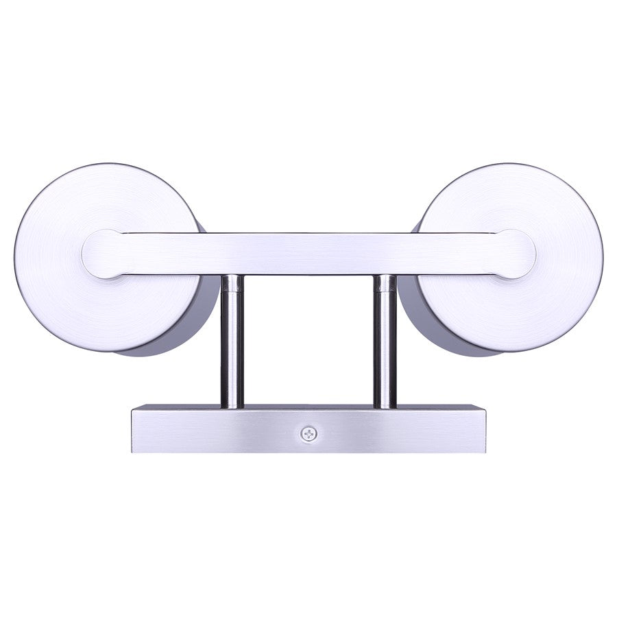 Canarm Britton 12.5in 2-Light Vanity Light | Brushed Nickel and Clear Glass | Bathroom & Powder Room | 12.5 x 6 x 9.62 in | Model IVL1234A02BN
