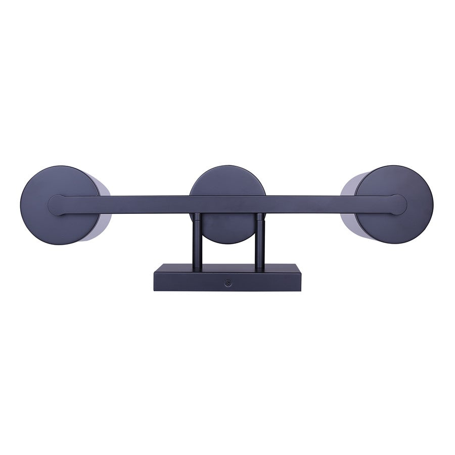 Canarm Britton 21in 3-Light Vanity Light | Industrial Matte Black and Clear Glass | Bathroom & Powder Room | 21 x 6 x 9.625 in | Model IVL1234A03BK