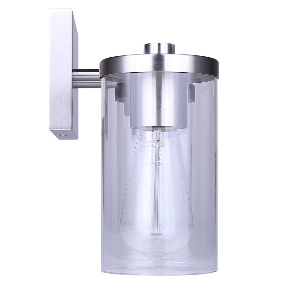 Canarm Britton 21in 3-Light Vanity Light | Modern Brushed Nickel and Clear Glass | Bathroom & Powder Room | 21 x 6 x 9.625 in | Model IVL1234A03BN