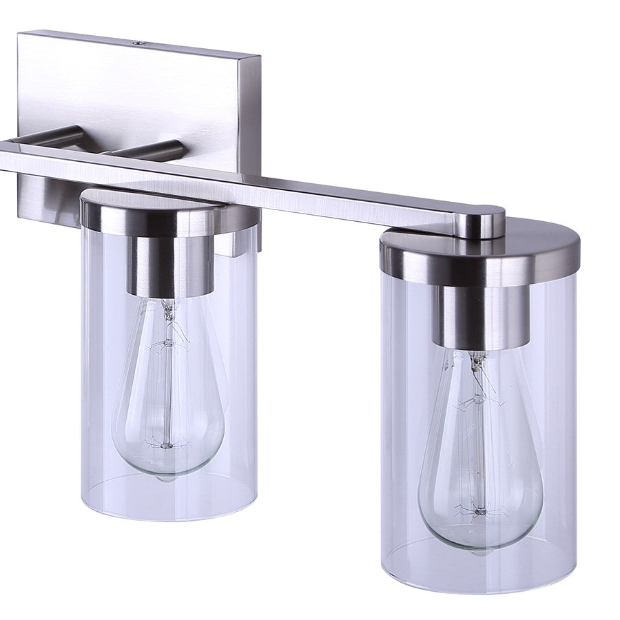 Canarm Britton 28in 4-Light Vanity Light | Modern Brushed Nickel and Clear Glass | Bathroom & Powder Room | 28 x 6 x 9.625 in | Model IVL1234A04BN