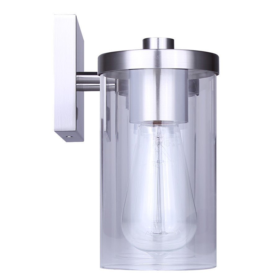 Canarm Britton 28in 4-Light Vanity Light | Modern Brushed Nickel and Clear Glass | Bathroom & Powder Room | 28 x 6 x 9.625 in | Model IVL1234A04BN