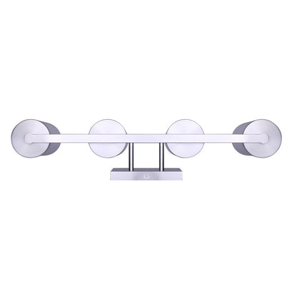 Canarm Britton 28in 4-Light Vanity Light | Modern Brushed Nickel and Clear Glass | Bathroom & Powder Room | 28 x 6 x 9.625 in | Model IVL1234A04BN